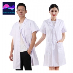 White Coat Short Sleeve Doctor Clothes